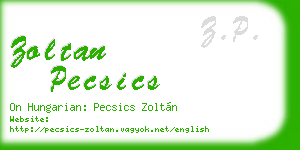 zoltan pecsics business card