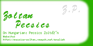 zoltan pecsics business card